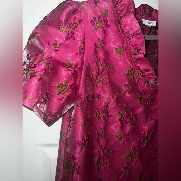 Voy Brocade Floral Pink Dress S/M - Picture 9 of 11
